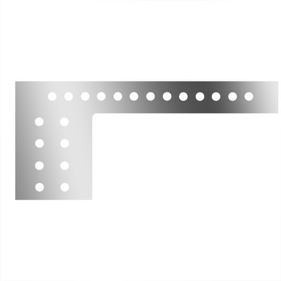 4 Inch S.S. 1-Piece Cab/Cowl Panels W/ 42 - 3/4 Inch Light Holes For Peterbilt 378, 379