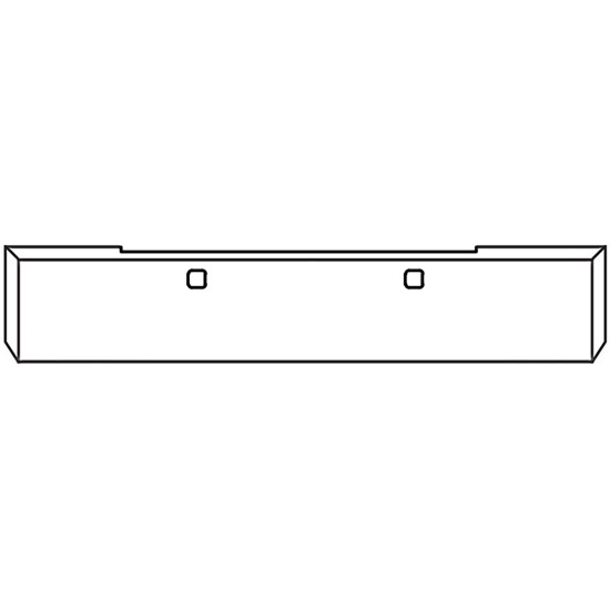 18 Inch Chrome Steel Boxed End Bumper W/ Mounting & Tow/Hitch Holes W/ Boltless UST Mounting Plates For Kenworth W900B 2011 & Newer