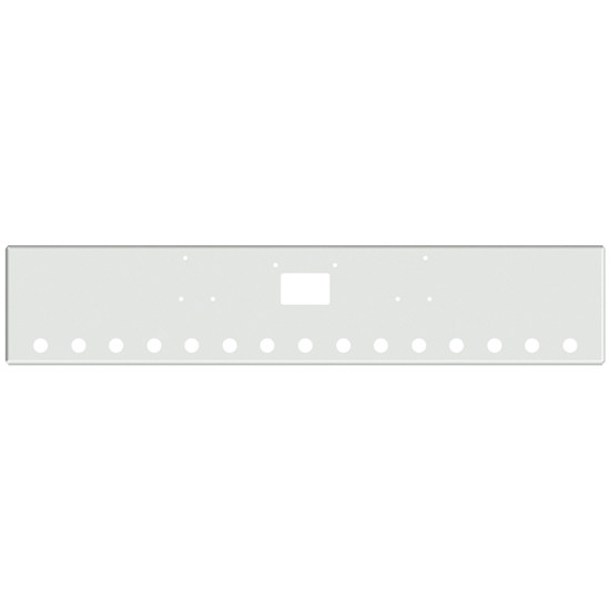 Peterbilt 378, 379 Boxed End Bumper, 11 Gauge W/ Tow, 15 - 2 Inch Light Holes, 18 Inch Stainless Steel