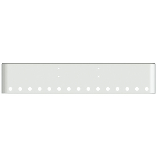 20 Inch Stainless Steel Texas Rolled End Bumper W/ 15 RND 2 Inch Light Holes For Western Star