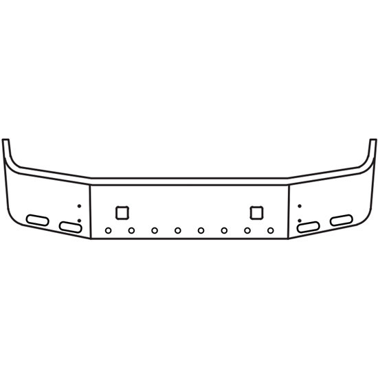 16 Inch Chrome Wrap Around Bumper W/ Tow, 4 Oval, 8 - 2 Inch Light Holes For Volvo WIA