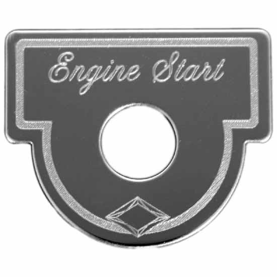 Stainless Steel Engine Start Switch ID Plate For Peterbilt 375, 377, 378, 379