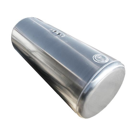 CSM Aluminum Fuel Tank 150 Gallon- 26 X 72 Inch- Rear Fill W/ Old Style Manifold With Aircraft Filler For Peterbilt