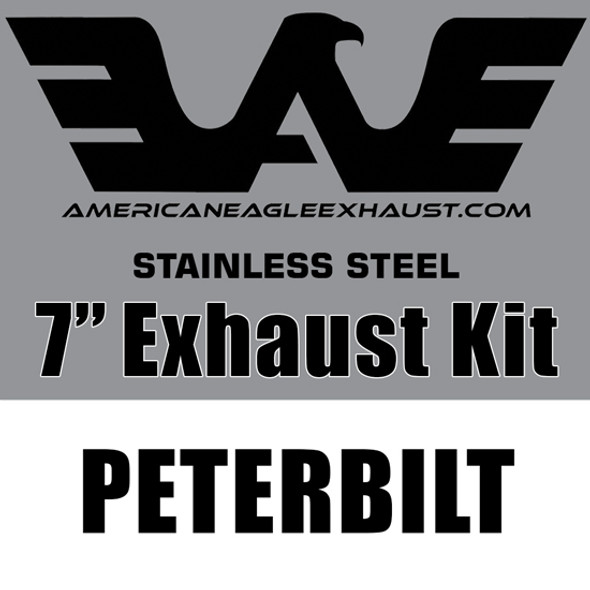 American Eagle Stainless 7 Inch Exhaust Kit With Long Drop Elbows For Peterbilt 379, 378 & 389 Gliders