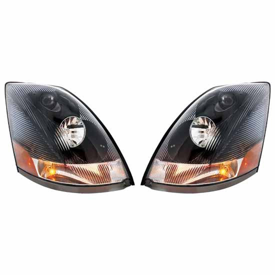 Blackout Headlight With Halogen Bulbs For Volvo VNL Gen II