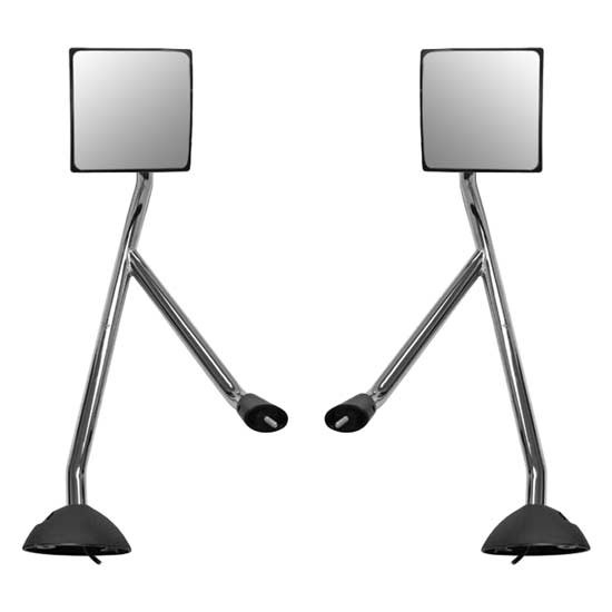 BESTfit Chrome Manual Heated Hood Mirror Assembly With Mirror Arm For International ProStar, WorkStar