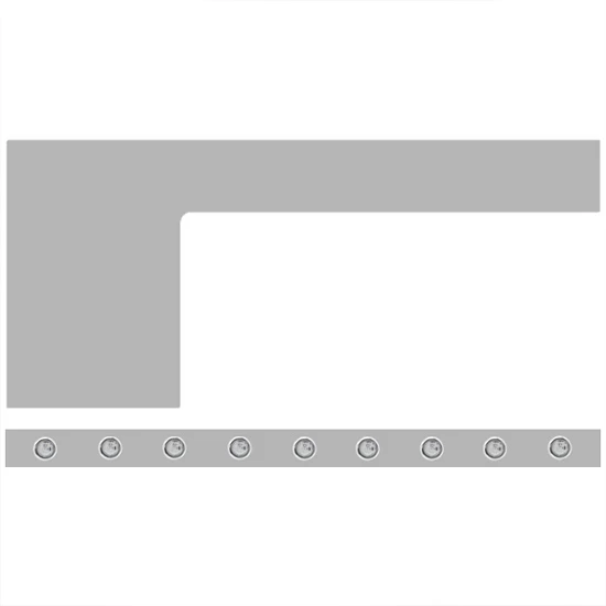 1-Piece Paintable Cab/Cowl Bodyline Panels W/ 18 - 3/4 Inch Amber/Clear Downglow LEDs For Peterbilt 389