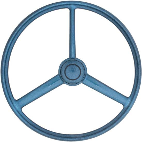 20 Inch 3 Spoke Painted Blue Sparkle Poly Steering Wheel Kit With Matching Retro Horn Button