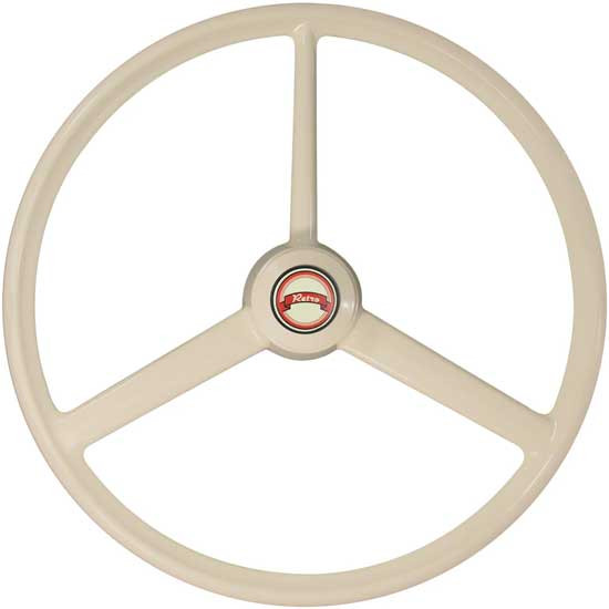 20 Inch 3 Spoke Ivory Retro Old-School Steering Wheel Kit