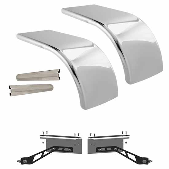 Hogebuilt 68 Inch 304 Stainless Steel Half Fender Kit For Kenworth