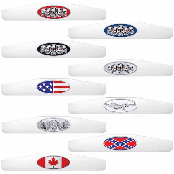 4 X 24 Inch Chrome Bottom Mud Flap Weight With Oval Emblem 4 X 24 Inch Chrome Bottom Mud Flap Weight With Oval Emblem