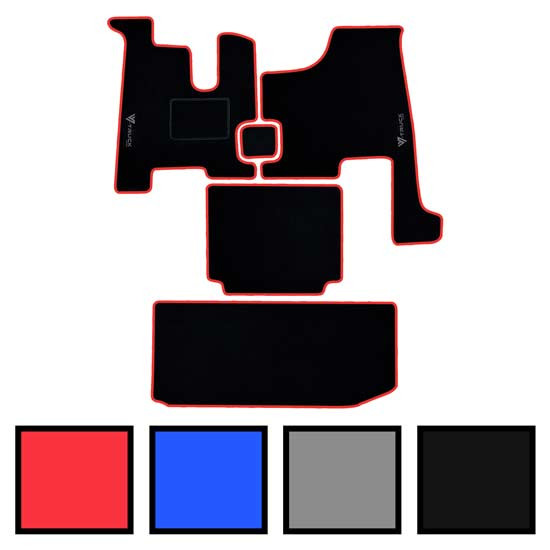 Black 5 Piece Carpet Floor Mat Set For Kenworth T600 & T660