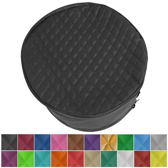 Robert James 24.5 Inch Quilted Vinyl Fuel Tank End Covers W/ 9 Inch Skirt & Color Options For Kenworth