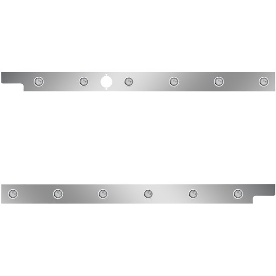 Stainless Steel Cab Panels W/ Block Heater Plug, 6 - 3/4 Inch Round Amber/Clear LEDs For Peterbilt 567