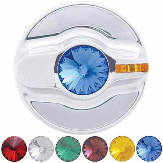 Chrome Signature AC Control Knob With Color Jewel For Kenworth