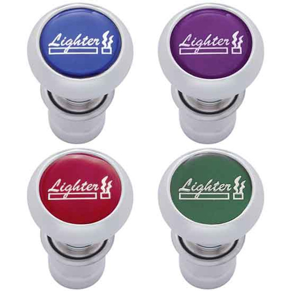 Small Chrome Deluxe Cigarette Lighter Knobs With Glossy Stickers Small Chrome Deluxe Cigarette Lighter Knobs With Glossy Stickers