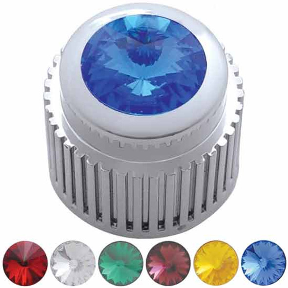 1/4 Inch Chrome Control Dial Knob With Color Jewel 1/4 Inch Chrome Control Dial Knob With Color Jewel