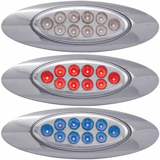 M1 Style 10 Diode Dual Revolution Red Clearance Marker LED To Auxiliary Light