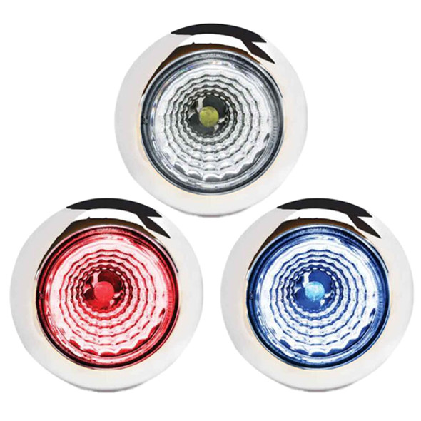 3/4 Inch Dual Revolution Twist On Red Marker To Colored Auxiliary LED Light With Reflector