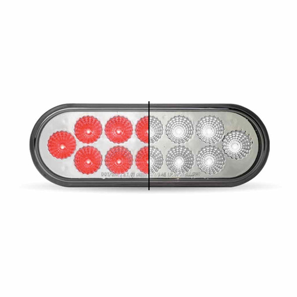 12 Diode Oval Red Dual Revolution Stop, Tail & Turn LED Light With Clear Lens And Auxiliary Color Options