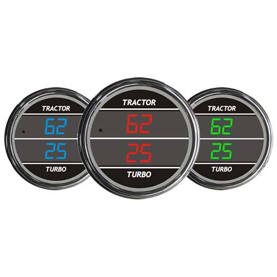 Teltek Digital Dual Trackor / Turbo Display Pressure Gauge Kit 0-100 PSI