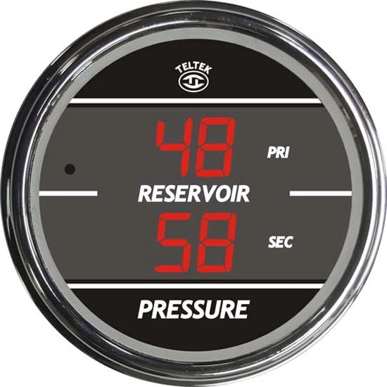 2 1/16 Inch LED Digital Dual Air Pressure Gauge For Primary & Secondary Reservoir 0-150 PS W/ Color Options