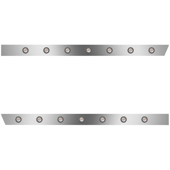 3 Inch Stainless Steel Cab Panels W/ 2 Inch Round Amber/Clear LEDs For Peterbilt 389