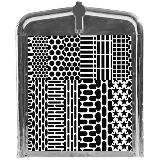 Roadworks Stainless Steel Custom Punched Grille Inserts For Kenworth W900A