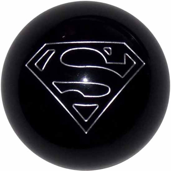 2.125 Inch Round Black Shift Knob With Superman Logo 2.125 Inch Round Black Shift Knob With Superman Logo