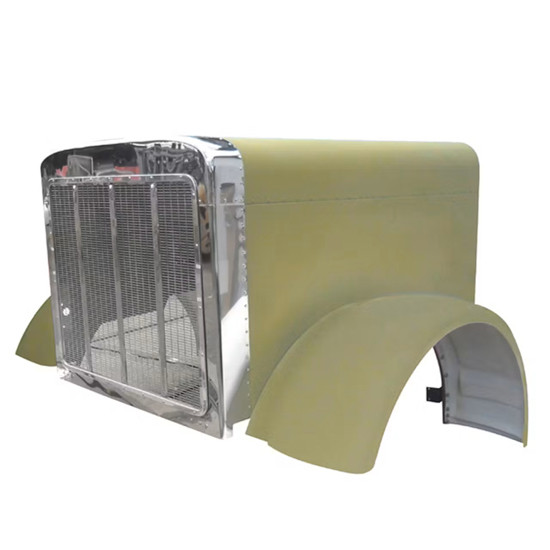 BESTfit Aluminum Hood Shell W/ Stainless Steel Grille And Surround For Peterbilt 379 127 BBC