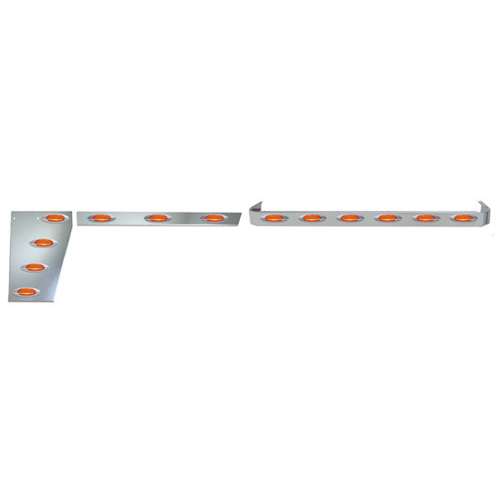 3.5 Inch Stainless Cab-Cowl-Sleeper Panels With LED Light Options For Peterbilt 378/379
