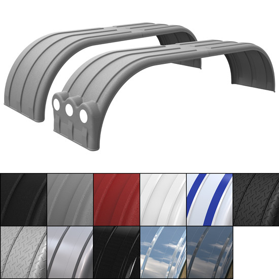 Minimizer The Brute Poly Tandem Axle Full Fenders For 22.5 or 24.5 inch Dual Tires