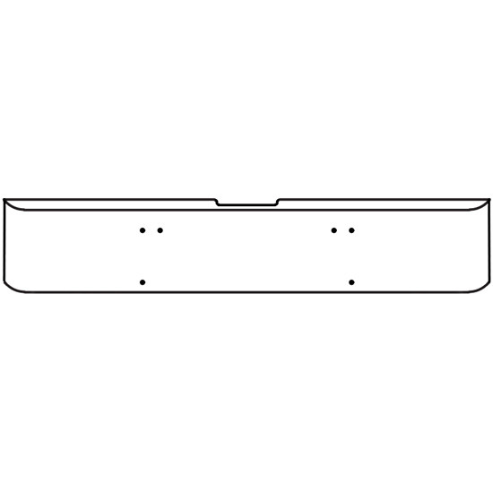 22 Inch Chrome Texas Rolled End Bumper, 10 Gauge For Freightliner FL132 Classic XL 2008-2010