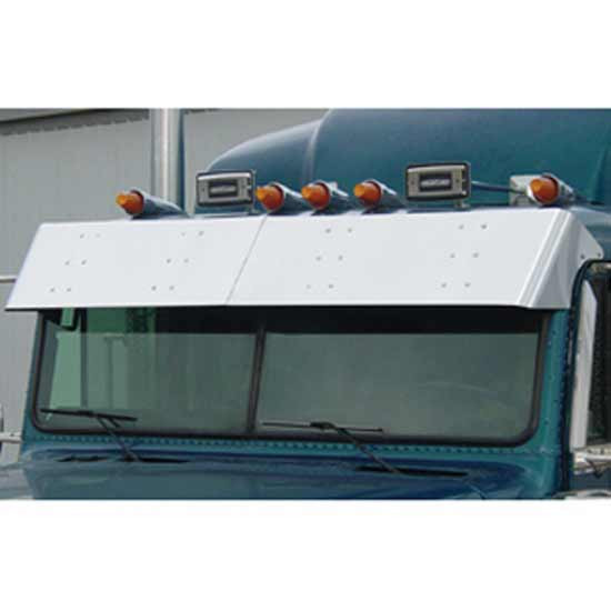 10 Inch Stainless Steel Monster Drop Visor For Freightliner Classic, FLD112, FLD120 Flat Top