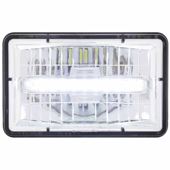 4 X 6 Inch Rectangular LED Headlight With 9 White LED Auxiliary Lights 4 X 6 Inch Rectangular LED Headlight With 9 White LED Auxiliary Lights