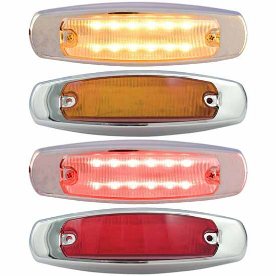 12 Diode LED Peterbilt Style Marker Light - Amber Or Red Options