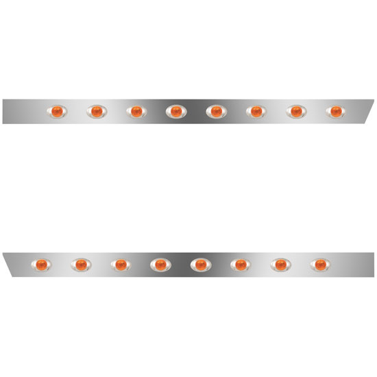 3 Inch Stainless Steel Extended Cab Panels W/ Light Options For Peterbilt