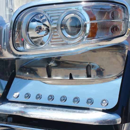 Peterbilt 388, 389 Blind Mount Fender Guards With LED Light Options - Stainless Steel By Phoenix Design