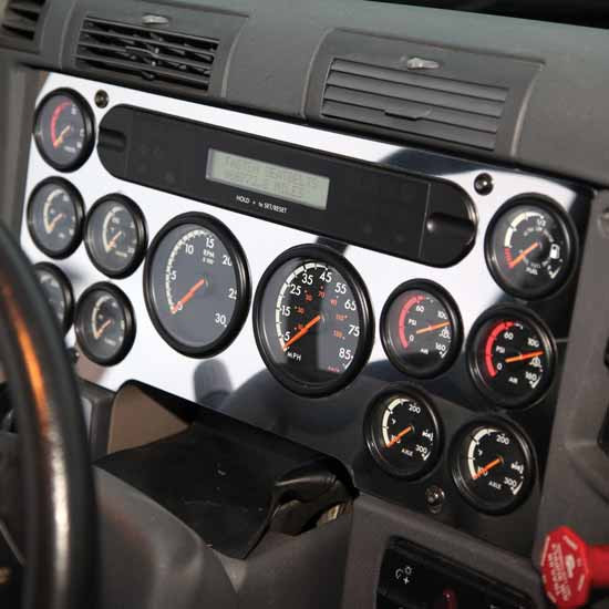 Stainless Steel Main Gauge Cluster Trim W/ 12 Cutouts For Freightliner Cascadia 113/125