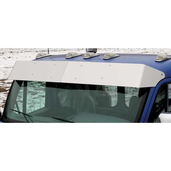Roadworks 12 Inch Stainless Steel Drop Visor For Peterbilt 387, 587 Daycab
