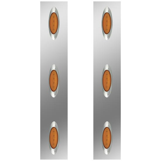 Roadworks Stainless Steel Front Air Cleaner Light Panels For Kenworth 2010 & Older