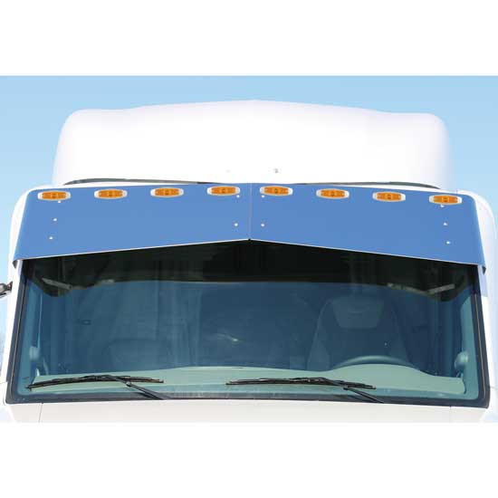 Roadworks 15.5 Inch 304 Stainless Steel Drop Visor W/ Light Options For Peterbilt 567, 579