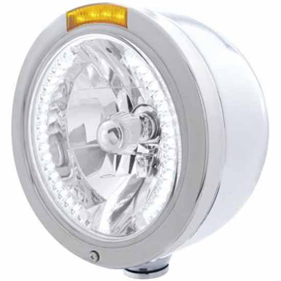 S.S. Bullet Half Moon Headlight W/ H4 Bulb, 34 Diode Position Light, 4 Diode LED Turn Signal
