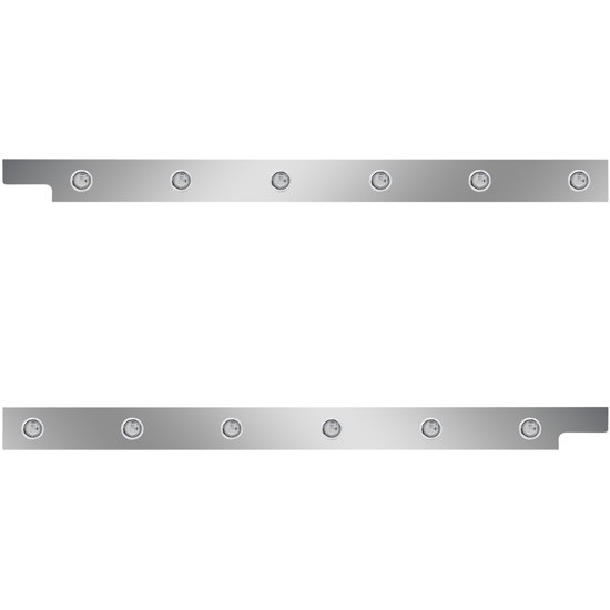 2.5 Inch Stainless Steel Cab Panels W/ 12 Amber/Clear 3/4 Inch LEDs For Peterbilt 567 115 BBC SFA