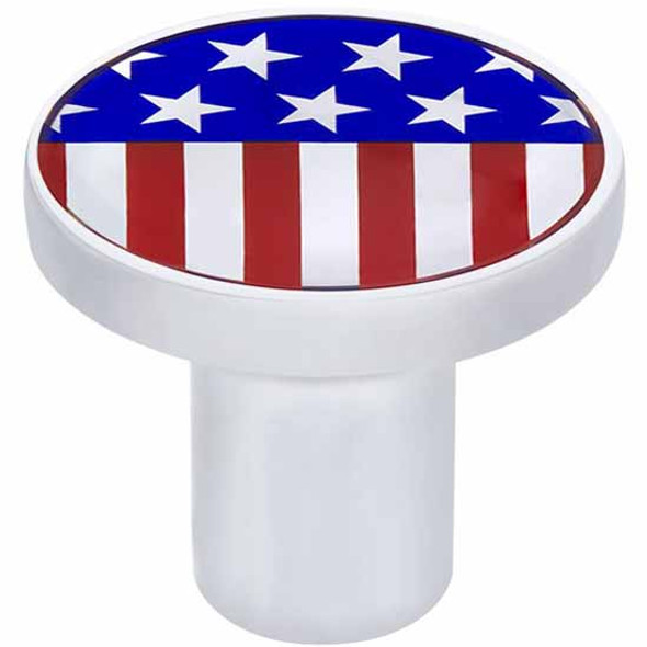 Chrome-Plated Aluminum Air Valve Knob With Flag Glossy Sticker