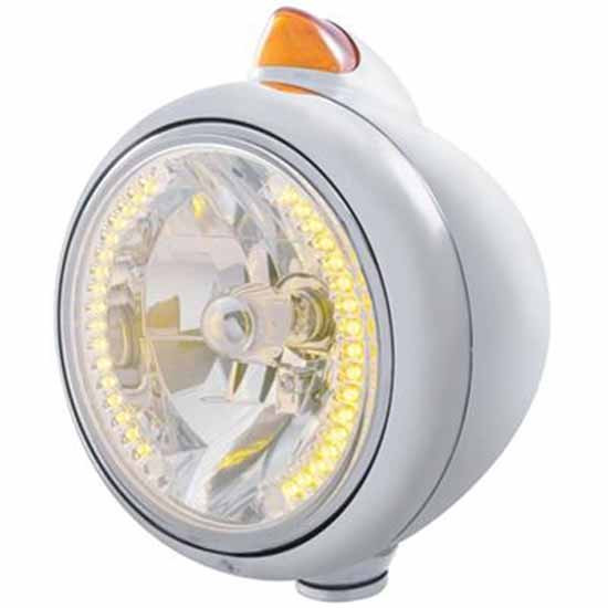 Stainless Steel Guide 682-C H4 Headlight W/ 34 Diode Position Light, Vintage 5 Diode Turn Signal