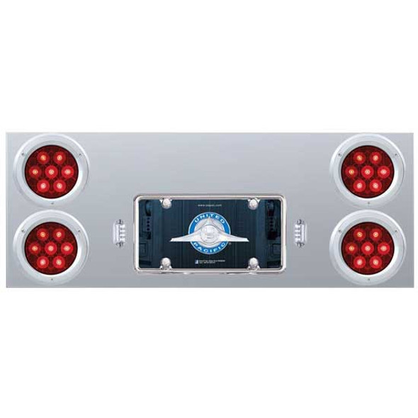 Stainless Steel Rear Center Panel W/ 4 X 7 LED 4 Inch Light Bezel