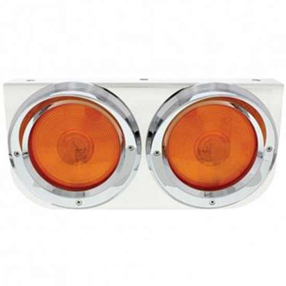 Stainless Steel Light Bracket W/ 2 Rnd 4 Inch Lights Stainless Steel Light Bracket W/ 2 Rnd 4 Inch Lights