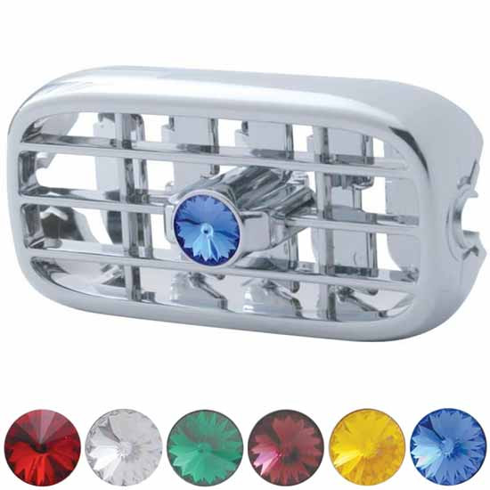 Chrome Plastic AC Jeweled Vent W/ Color Options For Peterbilt