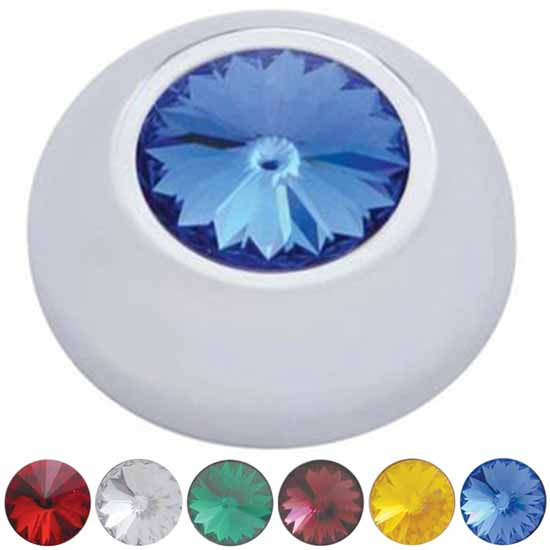 Chrome Plastic Jeweled Dash Storage Compartment Knob Cover For Peterbilt 378, 379, 384, 386, 387, 388, 389, 389 Glider